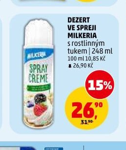 Dezert ve spreji Milkeria