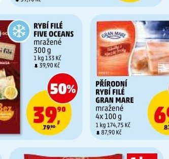 RYBÍ FILÉ FIVE OCEANS mražené 300 g