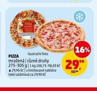 PIZZA mražená | různé druhy 275-305 g