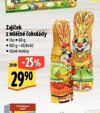 Zajíček z mléčné čokolády