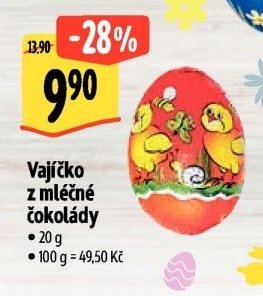 Vajíčko z mléčné čokolády