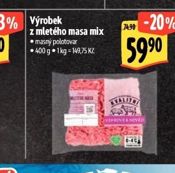 Výrobek z mletého masa mix