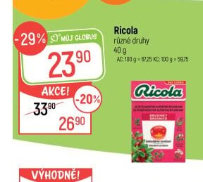 Ricola různé druhy - Globus akcniletaky.com