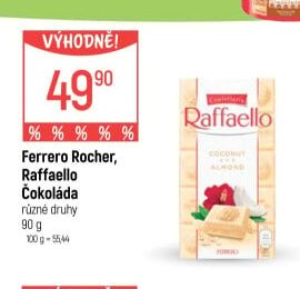 Ferrero Rocher, Raffaello Čokoláda různé druhy