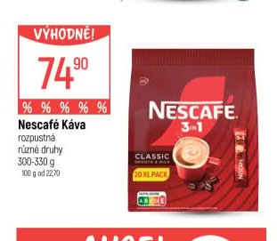 Nescafé Káva rozpustná různé druhy