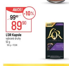 L'OR Kapsle vybrané druhy