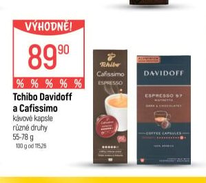 Tchibo Davidoff a Cafissimo kávové kapsle různé druhy