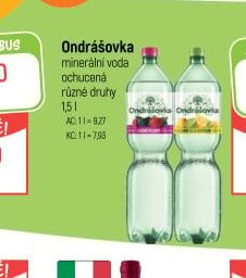 Ondrášovka minerální voda ochucená různé druhy 1,5 l