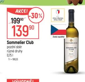 Sommelier Club pozdní sběr různé druhy 0,75 l