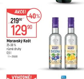 Moravský Košt 35-38% různé druhy 0,5 l