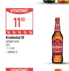 Krušovice 10 výčepní pivo 0,5 l
