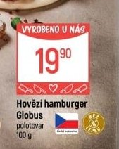 Hovězí hamburger Globus