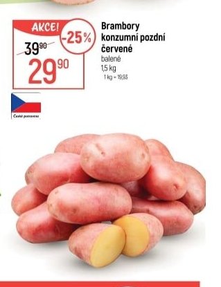 Brambory konzumní pozdní červené