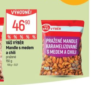 VÁŠ VÝBĚR Mandle s medem a chili 150 g