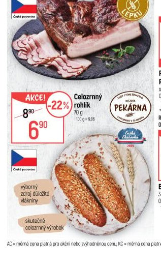 Celozrnný rohlík