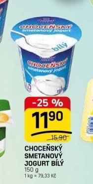 CHOCEŇSKÝ SMETANOVÝ JOGURT BÍLÝ