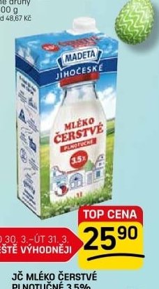 JČ MLÉKO ČERSTVÉ PLNOTUČNÉ 3,5%