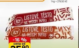 Listové těsto na pečícím papíru