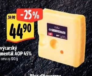 Švýcarský Ementál AOP 45%