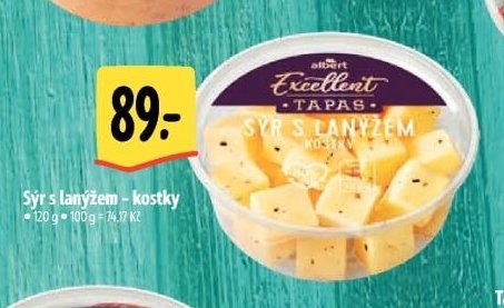 Sýr s lanýžem - kostky - Albert akcniletaky.com