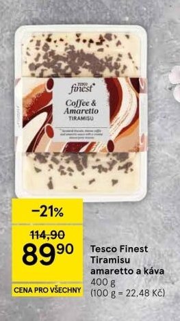 Tesco Finest Tiramisu amaretto a káva