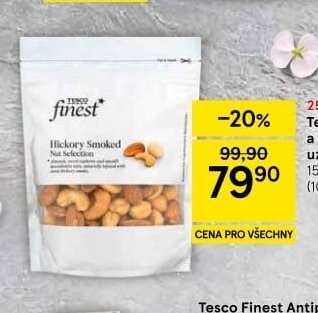 Tesco Finest Jádra mandlí, kešu ořechů a makadamových ořechů