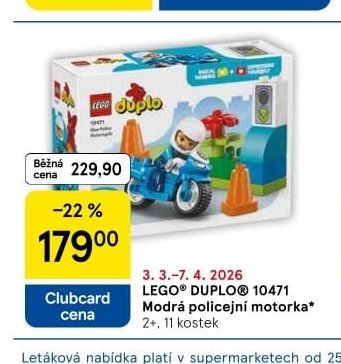 LEGO DUPLO 10471 Modrá policejní motorka