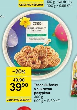 Tesco Sušenky s cukrovou posypkou