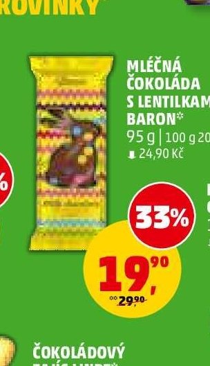 MLÉČNÁ ČOKOLÁDA S LENTILKAMI BARON