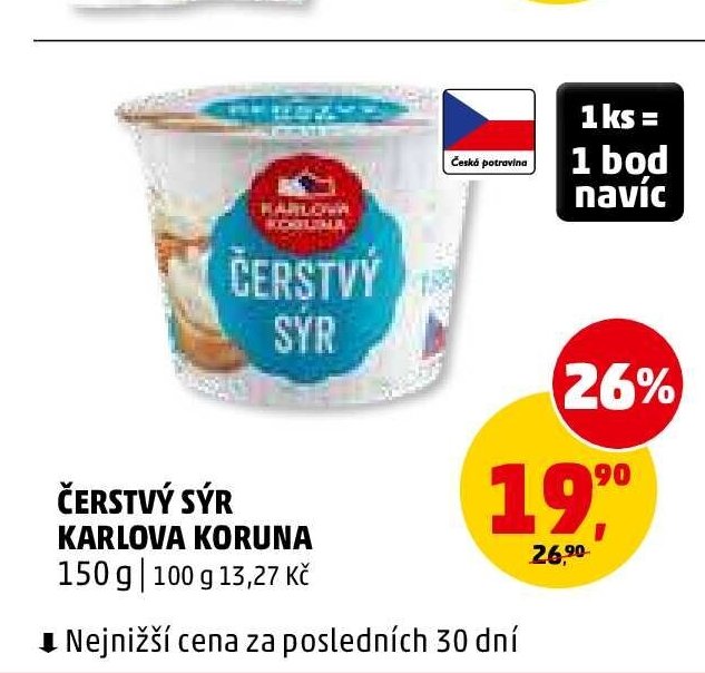Čerstvý sýr Karlova Koruna