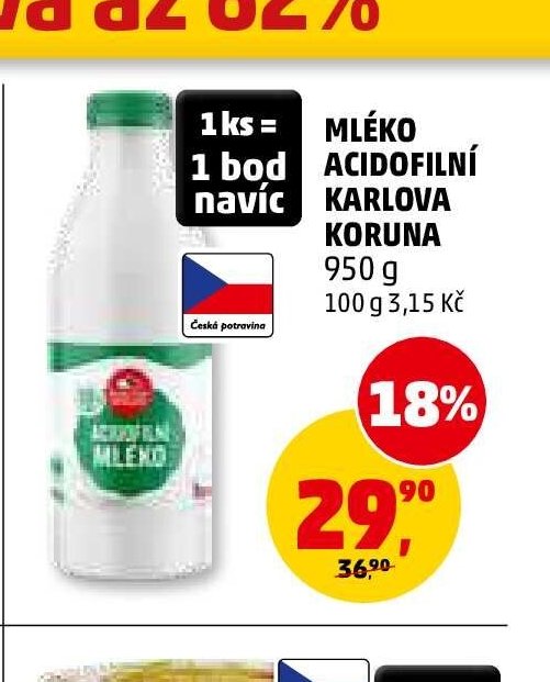 Mléko acidofilní Karlova Koruna