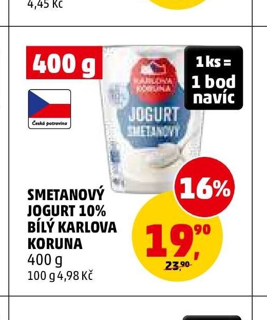 Smetanový jogurt 10% bílý Karlova Koruna