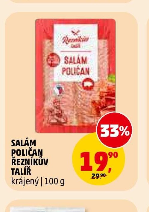 Salám Poličan Řezníkův talíř krájený 100 g