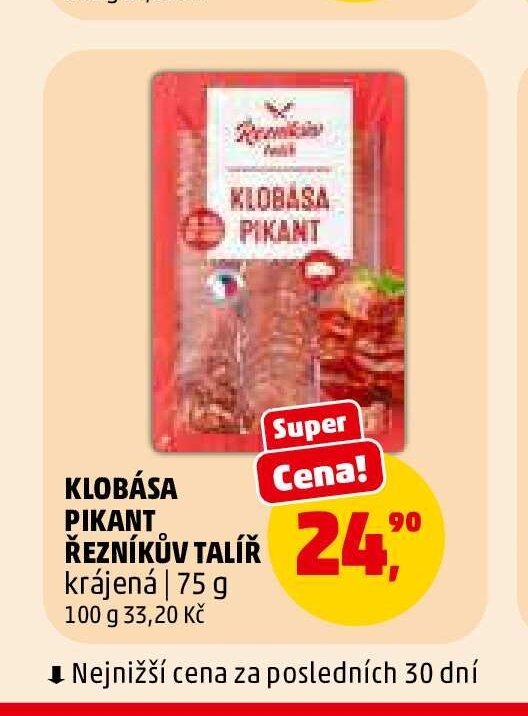 Klobása Pikant Řezníkův talíř krájená 75 g