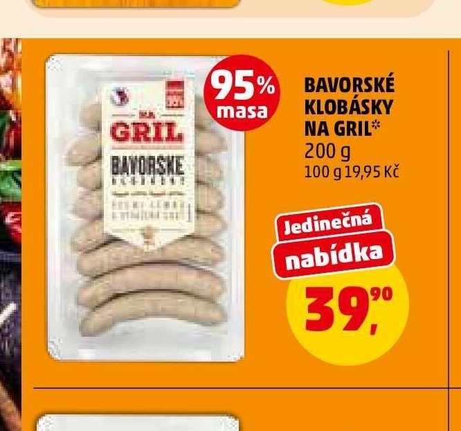 BAVORSKÉ KLOBÁSKY NA GRIL