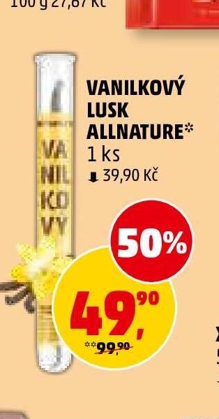 Vanilkový lusk Allnature
