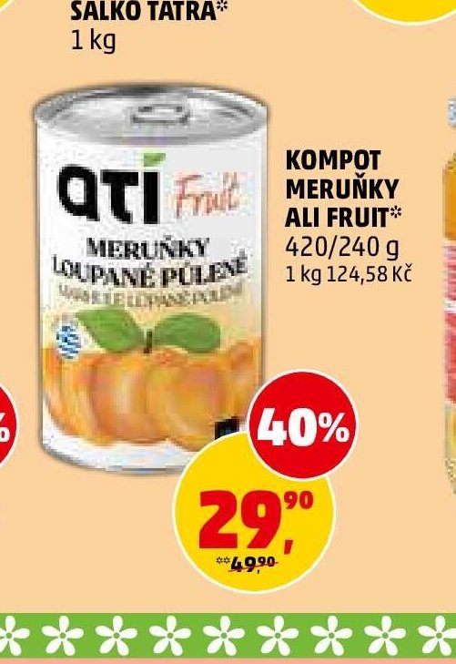 Kompot meruňky loupané půlené QTI Fruit