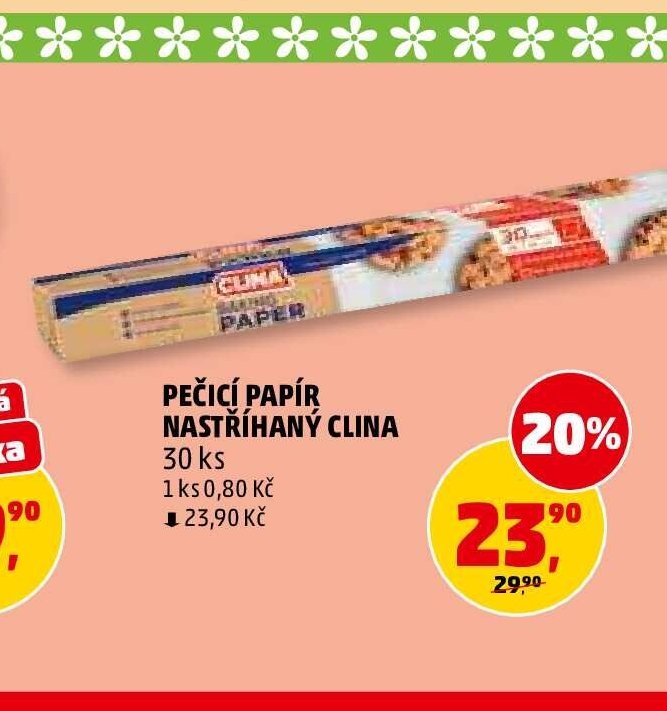 Pečicí papír nastříhaný Clina