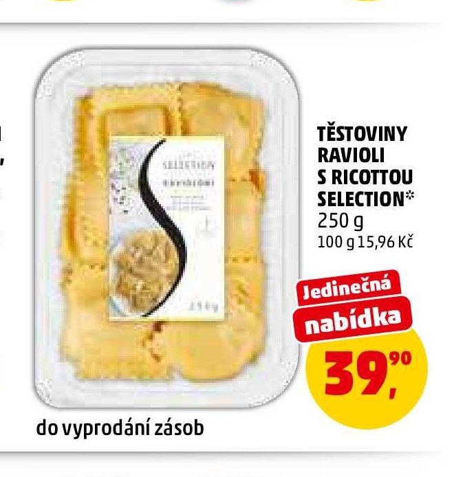 TĚSTOVINY RAVIOLI S RICOTTOU SELECTION