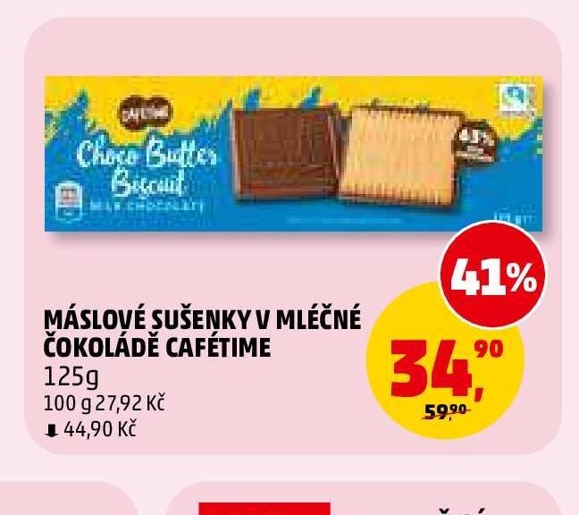 MÁSLOVÉ SUŠENKY V MLÉČNÉ ČOKOLÁDĚ CAFÉTIME