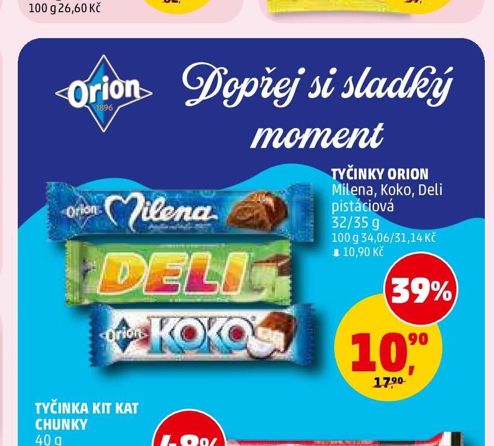 TYČINKY ORION Milena, Koko, Deli