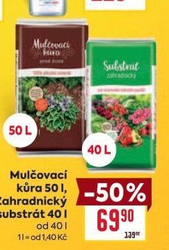 Mulčovací kůra 50 l, Zahradnický substrát 40 l