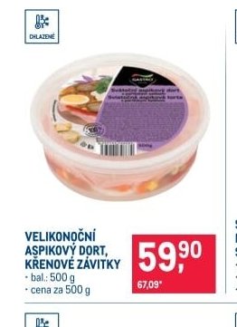VELIKONOČNÍ ASPIKOVÝ DORT, KŘENOVÉ ZÁVITKY