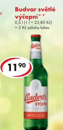 Pivo světlé výčepní Budweiser Budvar
