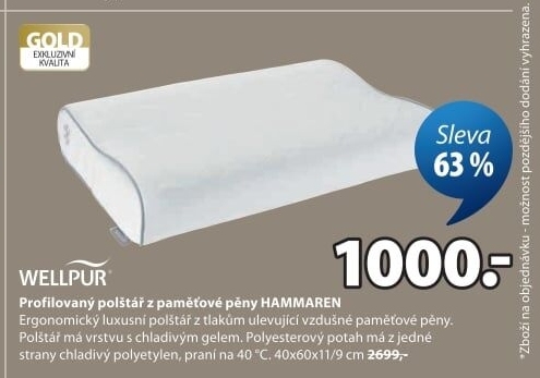 Pamětový polštář Wellpur