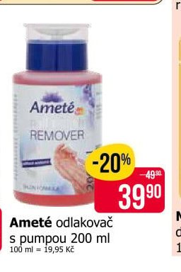 Ameté odličovač s pumpou 200 ml