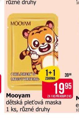 Mooyam dětská pleťová maska 1 ks