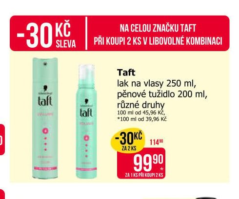 Taft lak na vlasy 250 ml, pěnové tužidlo 200 ml