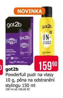 got2b Powderfull pudr na vlasy 10 g, pěna na odstranění stylingu 150 ml