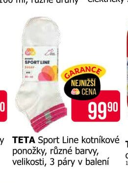 TETA Sport Line kotníkové ponožky, různé barvy, velikosti, 3 páry v balení - Teta drogerie akcniletaky.com